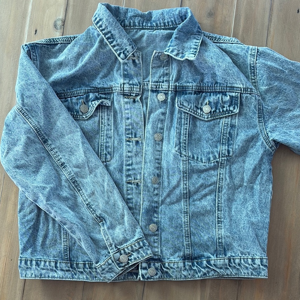 SHEIN Blue Lightweight Denim Shirt Jacket